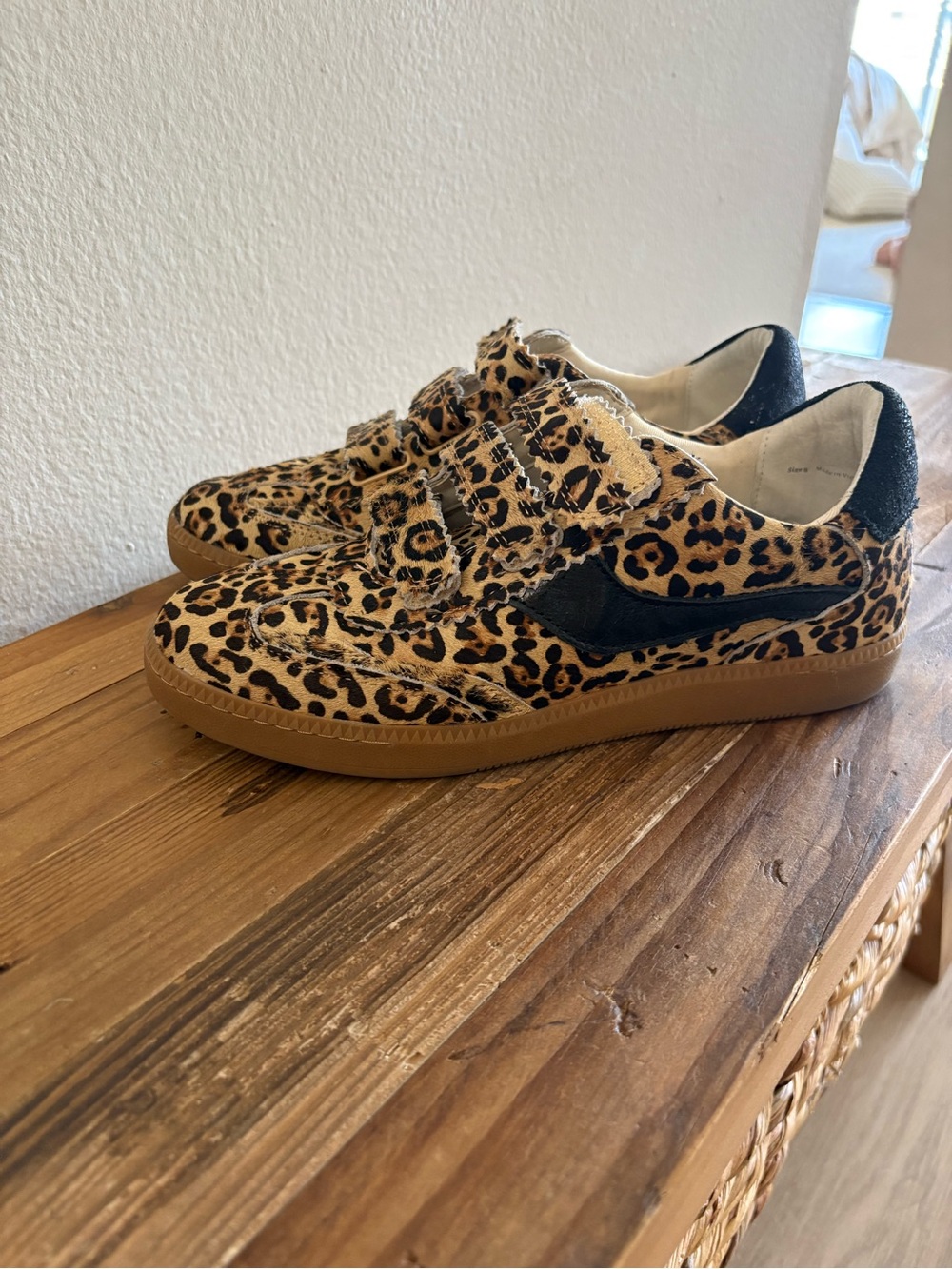Dolce Vita Leopard Print Velcro Sneakers